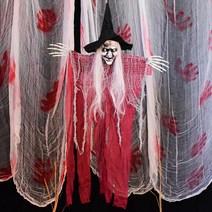 Hyades 할로윈 해골장식 무당 천장걸이 파티소품, 레드 무광 스타일