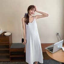 뷔에스트원피스 하객룩 바캉스룩 끈나시 롱 민소매 원피스 여자 여름 레이어드 여성