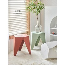 명품 베란단 홈카페 의자 모던스툴 플라스틱 디자인 야외벤치 ZUOXIA, 스퀘어 그린