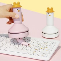 좁은공간 책상 소파 미니 오리데스크탑 진공청 청소기, 3.큐티오리 핑크