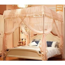 레이스 벽걸이 모기장 여름 공주풍 미세촘촘 침실 침대 스탠드 걸이용 필수템, 옥색