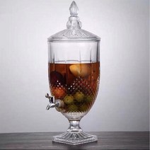 음료 디스펜서 아트웨어 글라스 쥬스 디스팬서 냉수포트 가정용 내열유리 냉장고 물병 워터저그, 5L, G