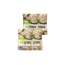 풀무원 한끼식사 영양죽 2종[삼계죽(2봉)+전복죽(2봉)] (총4봉 1봉당 1~2인분)) 식사대용 바쁜아침 아이죽 정성담아 엄마손맛 영양식 간편죽, 25개