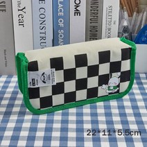 카와이 연필 케이스 여아용 Trousse Scolaire 파우치 한국어 학교 용품 보관 가방 바둑판 Estuche105594, Cool Black