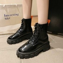 여성 블랙 잉클 발목 끈워커 봄슈즈 여행 단화 코디