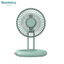 런메시Runmecy 산들바람 탁상용 선풍기 무선 폴딩 선풍기, 블랙