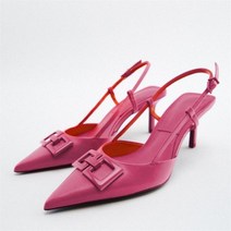 펌프스힐 TRAF슬링 백 뾰족한 발가락 펌프 여성용 우아한 결혼식 신부 신발 숙녀 캐주얼 하이힐 샌들