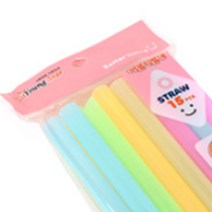 벌크포장 버블티빨대 15개입 21cm 두꺼운빨대 버블 스트로우 스틱