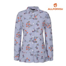 올포유 봄선오픈 올포유 여성 스트라이프 플라워 프릴 카라 블라우스 AWBLI5651-906_G
