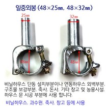 일중외봉 일중쌍봉 비닐하우스 시설자재 농자재 하우스자재 하우스부속, 일중외봉/48mm×32mm, 1개