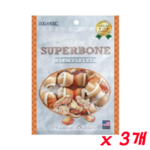 도그어홀릭 슈퍼본 피넛버터향 160g x 3개 강아지껌, 1팩