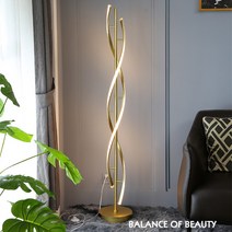 크리스탈 장스탠드 LED 조명 거실 침실 인테리어 조명등기구, 골드 24W 따뜻한 빛 155CM