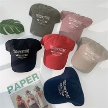 코지일이삼 코지 남녀공용 세련된 옐로우스톤 레터링 볼캡 (9710469)