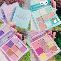 Pealy 아이섀도우 팔레트 9색 아이섀도 여름 색상 3선택, 민트 MINT
