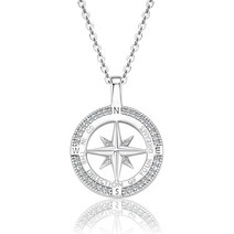 불가리목걸이 18K 펜던트 스털링 실버 쇄골 체인 원형 지르콘 나침반 여성용 목 쥬얼리 포장