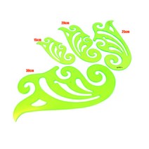 곡선판도형틀운척운형자설계도형도형도형도형곡선슬리브, 푸윤 통치자 녹색 25Cm