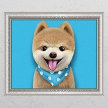 ir856-포메라니안일러스트_창문그림액자, 단품