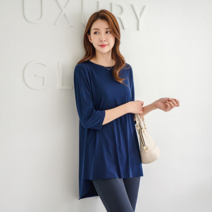 마담그레이스 T53298 네추럴 실루엣 찰랑 라운드 티셔츠(5컬러)