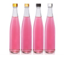 유리병 석류500ml 투명(A), 1개, 검정캡