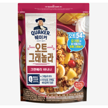 롯데제과 퀘이커 오트 그래놀라 시리얼 크랜베리바나나, 350g, 2개