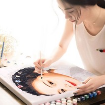 YAYA샵 diy 그림기리기 세트 피포페인팅 유화 주문제작전문 포샵수정 8종세트+거치대증정 36 42색, 60*90cm