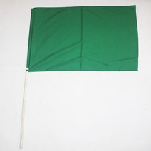 나무막대기 깃발 40x60cm 응원 홍기 깃발춤 청기백기, 1개, 녹색기(40x60cm)