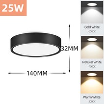 미니 소형 LED 천장 조명 220V Led 천장 조명 5/7/10/15/25W Led Downlight 스포트 패널 조명 거실 침실, TypeB 25W Black Body_CHINA | C