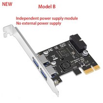 usb 3 pcie 어댑터 2 포트 usb to pcie x1 전면 패널 20pin 20 핀 usb3.0 pci-e pci express 허브 컨트롤러 카드 어댑터, 모델 b
