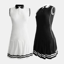 [필드앤드컴퍼니] 여성골프원피스 카라 플리츠 민소매 골프웨어치마