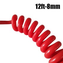 서핑 서핑 보드 용 12 피트 8MM 투명 코일 리드 서핑 보드 SUP BOARD LEASH LEG ROPE, 빨간
