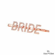 웨딩 장식 독신 파티 베일 크라운 팀 신부 머리띠 들러리 새틴 새시 샤워 암탉 밤, 09 Bride Clip Rose gold