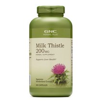 GNC Milk Thistle 200 MG 300 CAPSULES 밀크씨슬 300정, 200mg, 1개