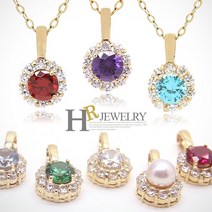 호림쥬얼리 14K정품)히트)예쁜)플라워(HR)14K 탄생석 목걸이(택)