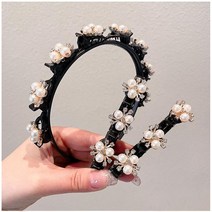 주포어유 3단 헤어집게 꼬임머리 큐빅 머리띠 3P