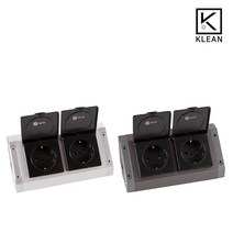 클린 가구 싱크대 책상 노출 코너 콘센트 2구, 다크그레이