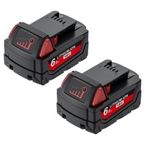 18V 밀워키 M18 배터리 M18B6 XC 6.0Ah 48-11-1860 48-11-1852 48-11-1850 48-11-1840, CHINA, 2 PACK 6.0Ah