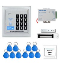 RFID 도어 액세스 시스템 키트 + 180KG 전기 마그네틱 잠금 Rfid 태그 열쇠 고리 출구 버튼 피스, 한개옵션0