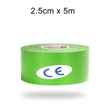 WorthWhile Kinesiology Tape 운동 회복 탄성 테이프 Kneepad 근육 통증 릴리프 무릎 패드 체육관 피트니스 붕대 지원, 24 2.5X500 Green