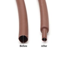 투명수축튜브 투명열수축튜브 1 미터 갈색 직경 1 2 3 4 5 6 7 8 9 10 12 14 16 20 25 30 40 50 열 수축 튜브 2:1 폴리올레핀 열 케이블 절연, 25mm x 1미터