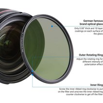 JJC CPL 필터 초슬림 광학 멀티 코팅 원형 편광기 37mm 40.5mm 46mm 52mm 82mm, 10 49mm