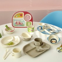 자연에서 온 무독성 BPA FREE 친환경 성인 아이 식판, 5P 기프트세트, 아이보리