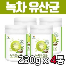 녹차 유산균 파우더 분말 230gx4통 그린티 카테킨 바이오틱스 락토바실러스 프락토올리고당 포스트 신 프로 프리 비피도 박테리움 배변활동원활 장 건강 남자 여자 여성 남성 선물