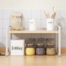 화이트 원목 다용도선반 주방 욕실 화장대 선반 헨리엔코, 화이트 우드, 1단
