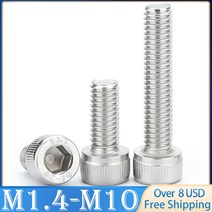 2/5/10/50pcs DIN912 M1.4 M2 M2.5 M3 M4 M5 M6 M8 M10 A2-70 304 스테인레스 스틸 육각 소켓 캡 나사 볼트, 05 M3 x30pcs_06 10mm