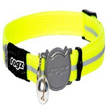Rogz Reflective Nylon Cat Collar with Breakaway Clip and Removable Bell fully adjustable to fit mos, 1