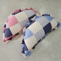 쭈앙 아이린 반달쿠션 커버(솜별도) 안감있는 만두쿠션 커버, 블루