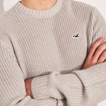 HOLLISTER 홀리스터 남성 겨울 두꺼운 라운드 넥 풀오버 스웨터 갈매기 니트 스웨터