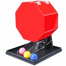 자동 로또 번호 뽑기 기계 경품 추첨 야유회 게임, 레드솔리드대형사이즈와컬러풀한숫자볼01-100