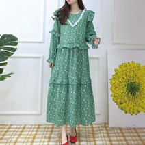 [세인트이브] 24743 사랑스러운 프릴 잔꽃 캉캉 롱원피스