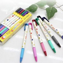 [6색] 동아 0.38mm 유성볼펜 홍당무 미피 그립 볼 포인트 펜(6 color) YH217, 0.38mm 핑크, 0.38mm 핑크